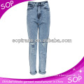 Factory skinny jeans wholesale ladies latest fashion ripped jeans women